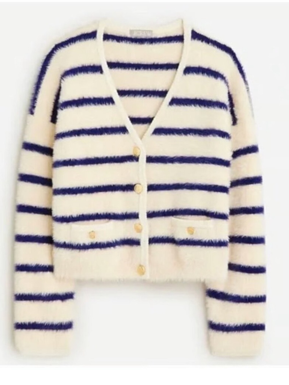J.Crew Sweater lady jacket in striped brushed yarn